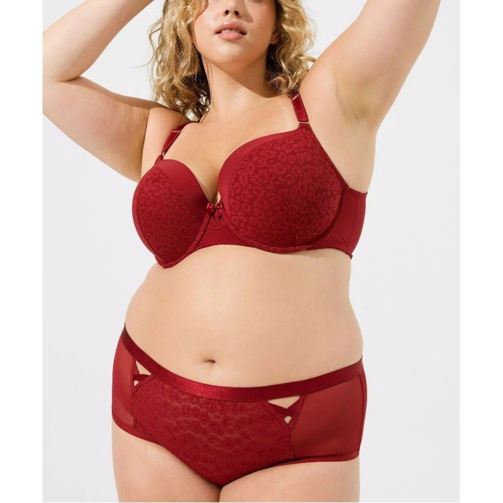 Torrid Women's Rhubarb Animal Lace Mid Rise‎ Cheeky Panty Size 5X